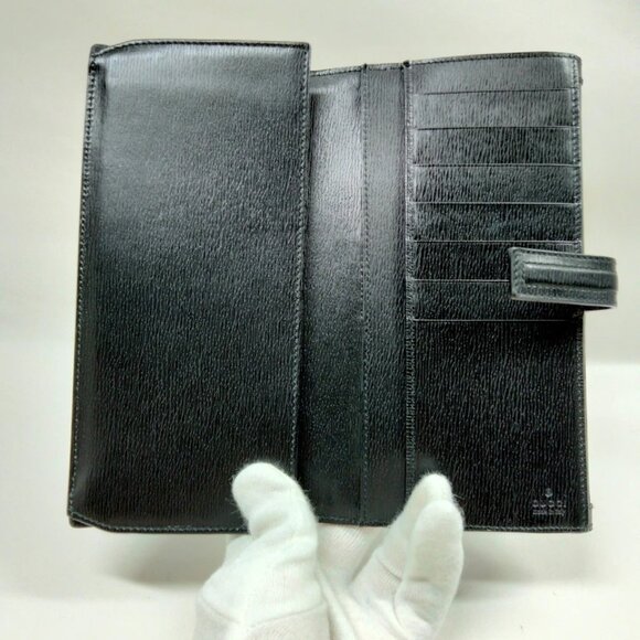 Gucci Long Wallet Black Leather 280-081825 - Picture 5 of 9